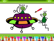 Alien Family Coloring Book Game Online